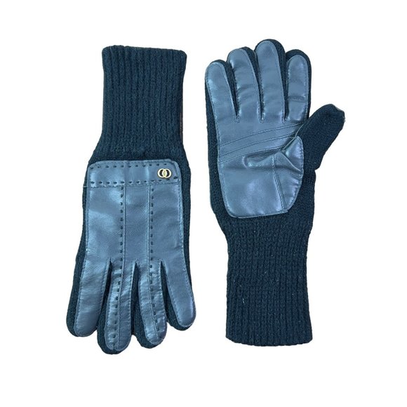 Vintage Gloves Leather Knit Retro Authentic Design Winter Accessories - Picture 3 of 8